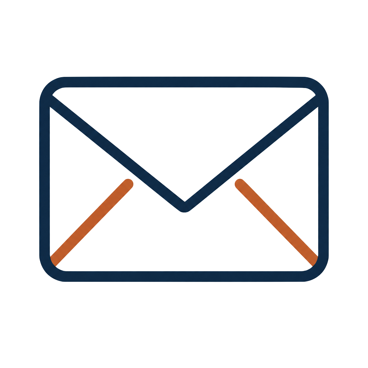 An icon of an envelope with a dark border and a pink interior, representing email or message communication.