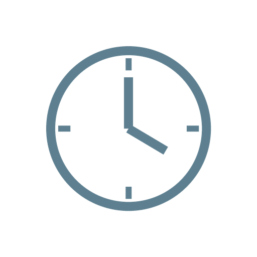 An analog clock showing the time as 3:00.