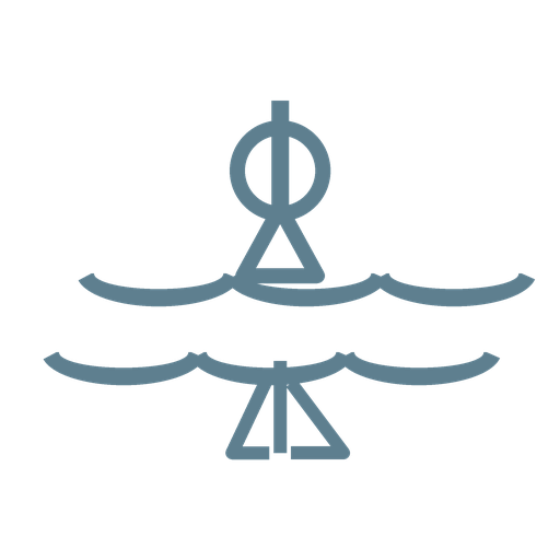Logo featuring a stylized lighthouse with waves and a small boat underneath.