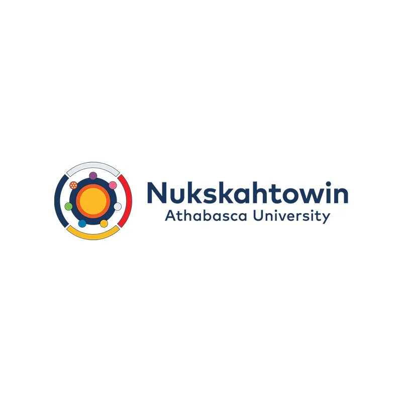 Logo of Nukskahtowin at Athabasca University featuring colorful circular design and text.