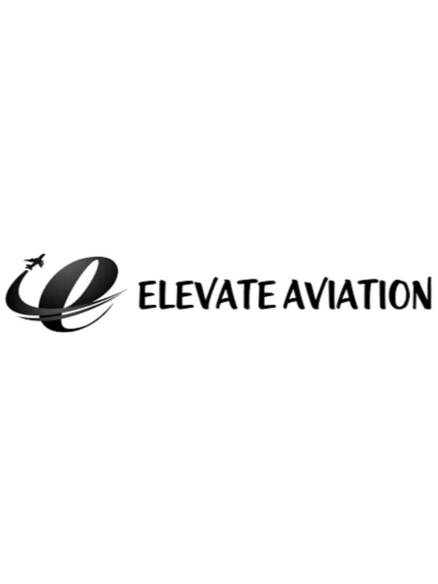 Black logo with a stylized 'e' and the phrase 'ELEVATE AM' underneath, with a gradient background.
