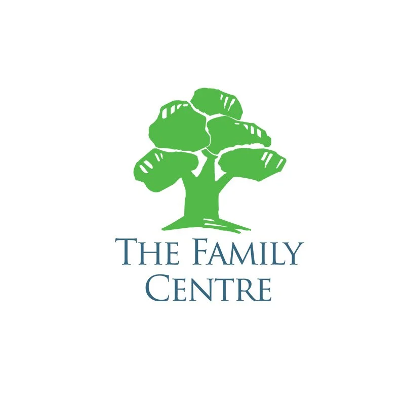 A green tree illustration above the text 'The Family Centre' in blue font.