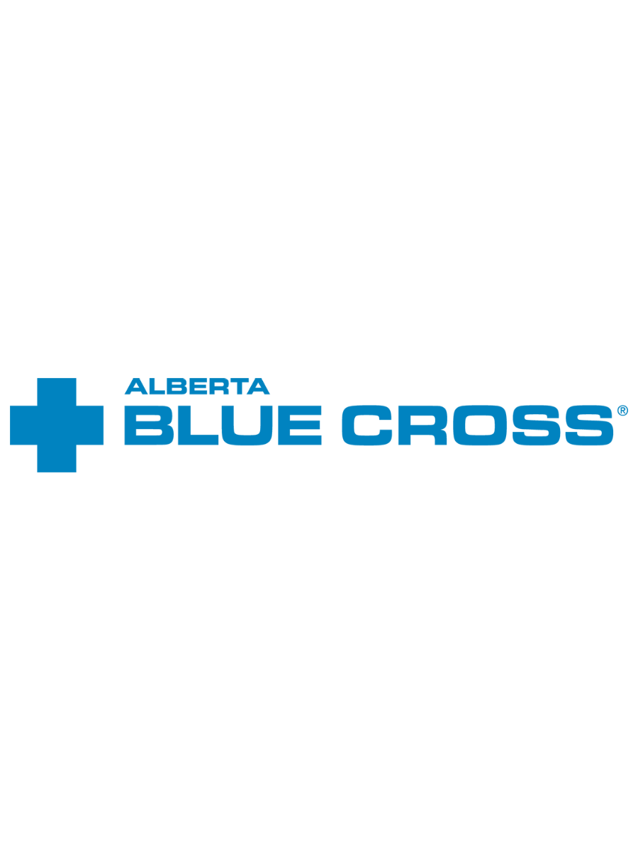 Logo of Alberta Blue Cross, featuring a blue cross symbol and the company name in blue text.