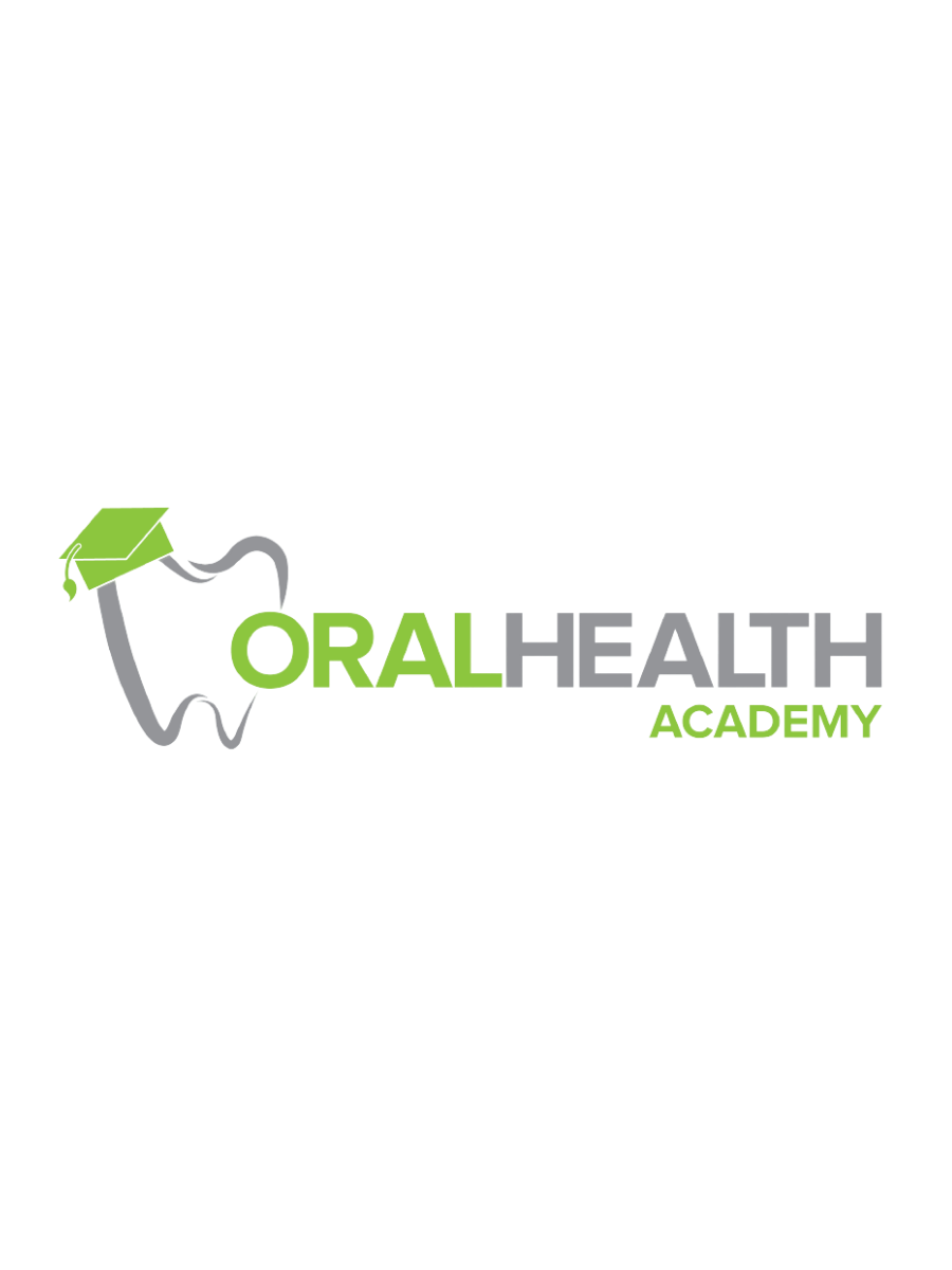 Logo for Oral Health Academy featuring a stylized tooth wearing a green graduation cap, with the text 'Oral Health Academy' in green and gray.