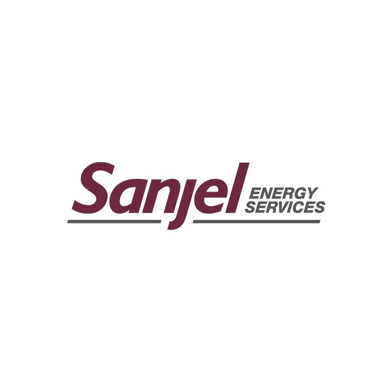 Sanjel Energy Services logo in maroon and black text on white background.