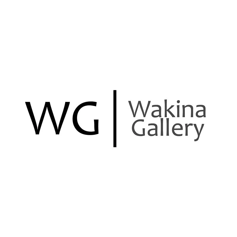Logo of Wakina Gallery with large initials 'WG' separated by a vertical line.