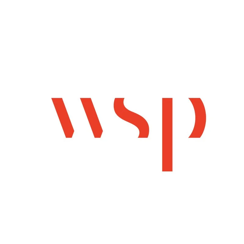 Red text on a white background spelling 'WSP' with stylized font.