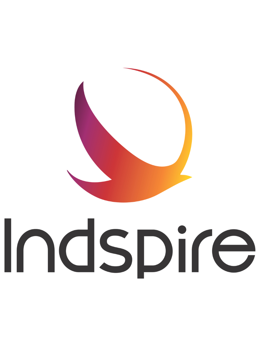 Inspire logo with stylized flame icon above the word 'inspire' in lowercase text.