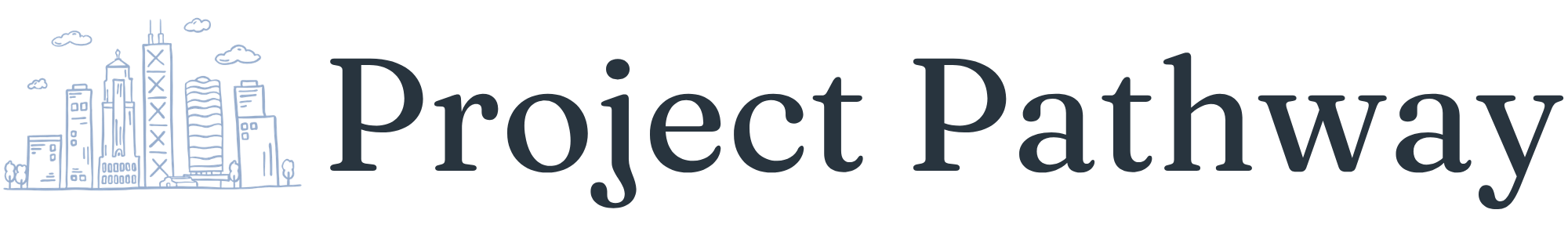 Project Pathway Logo: Illustration of the Chicago skyline, followed by the words "Project Pathway"