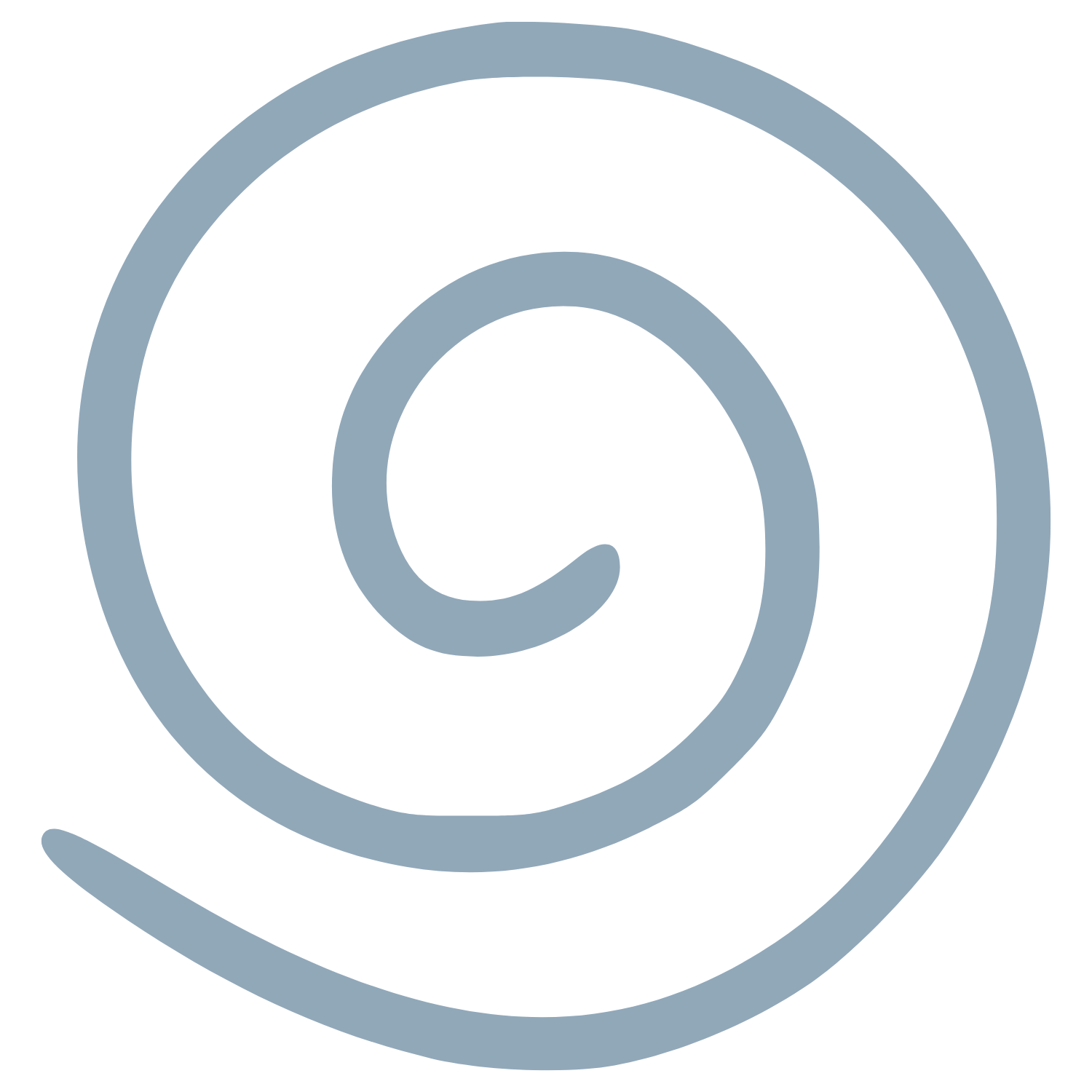 Drawing of a light blue swirl