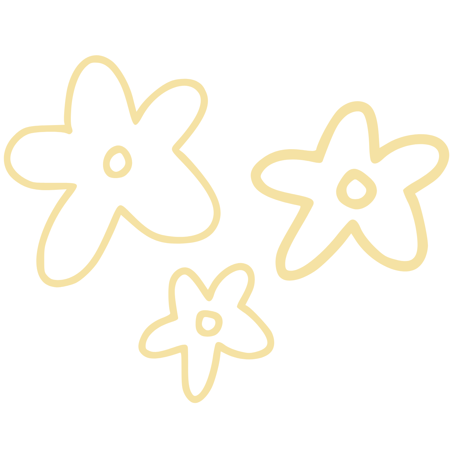 Drawing of three yellow flowers
