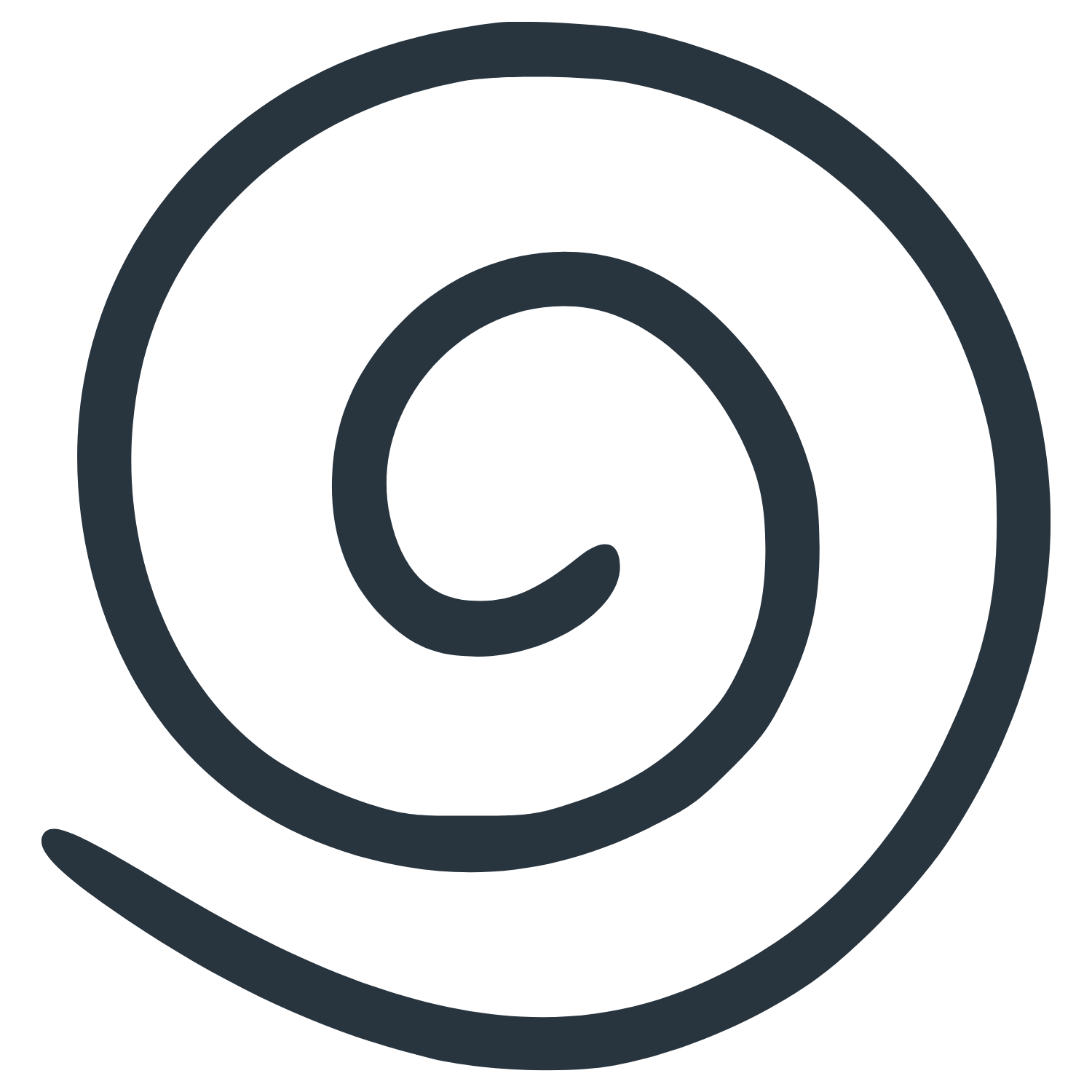 Drawing of a dark blue swirl