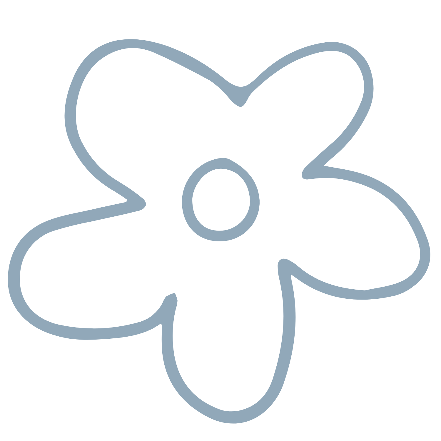 drawing of a blue flower