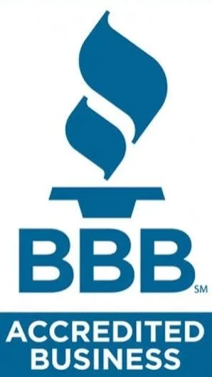 BBB Accredited Business logo with a blue flame symbol above the text.