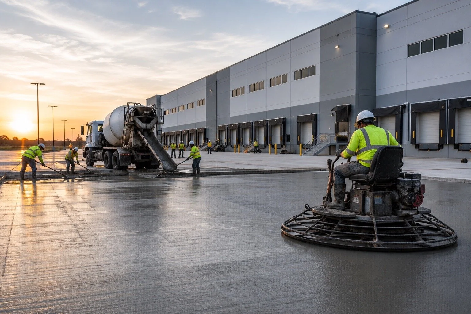 commercial flatwork parking lot concrete construction