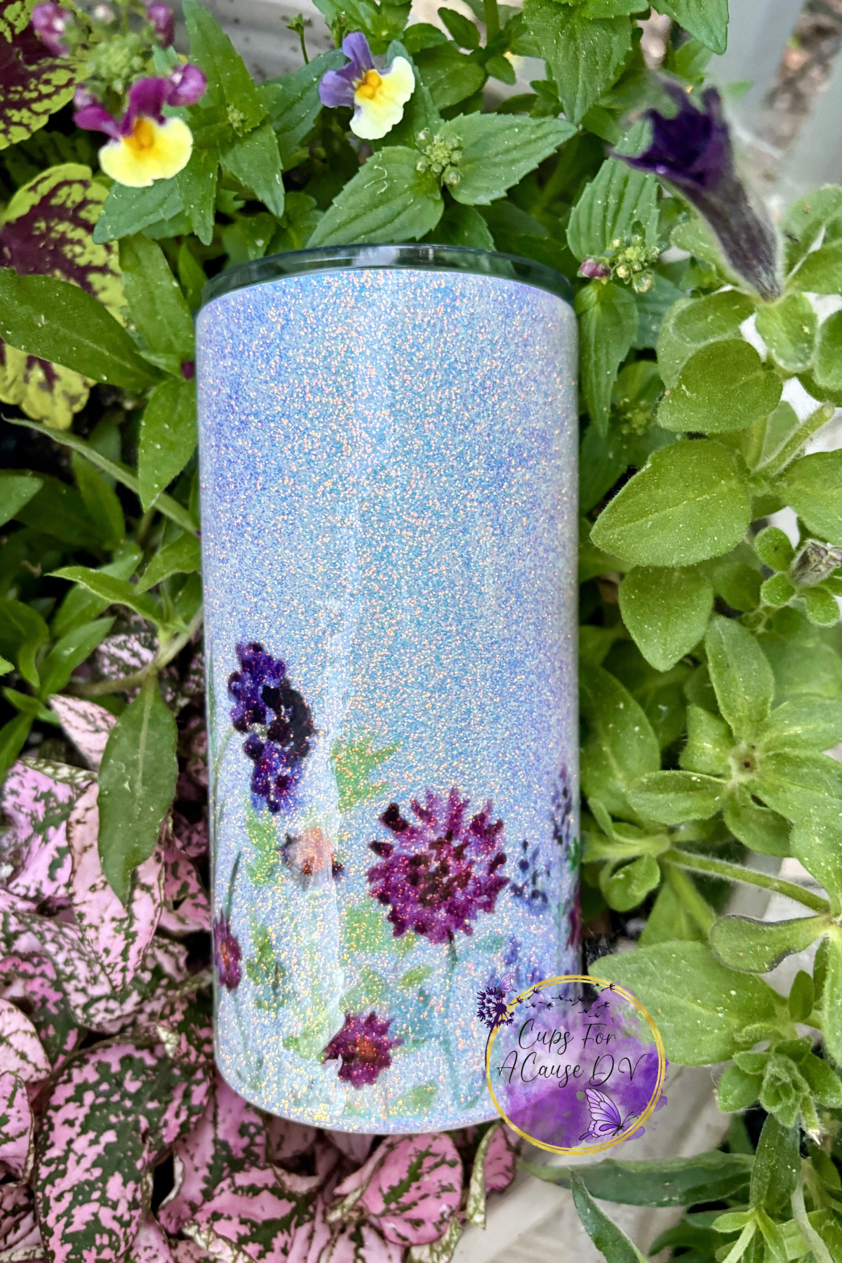 Maroon and purple flowers 16 oz
