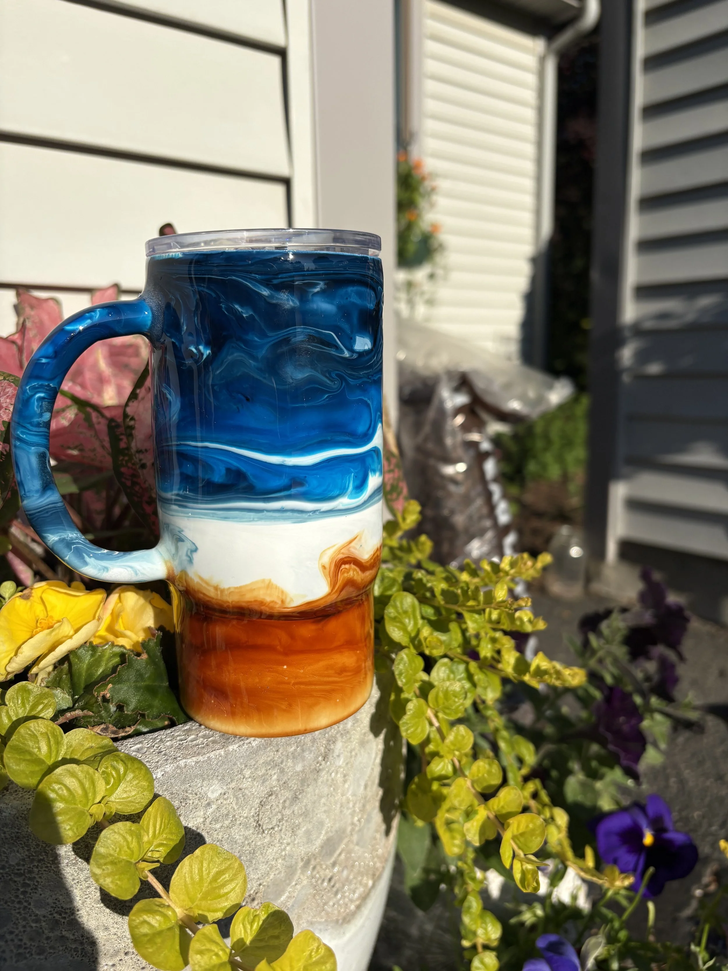 beach swirls inks 16 oz handle