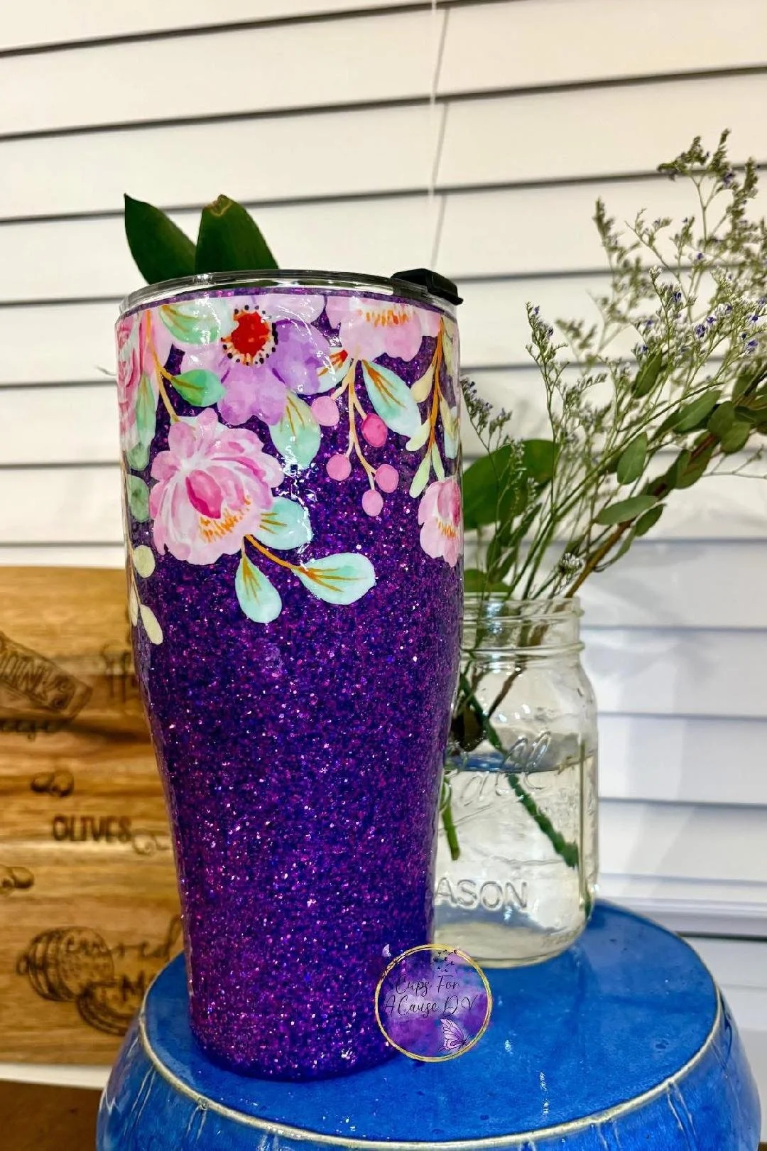 Purple Floral Coffee Coozie