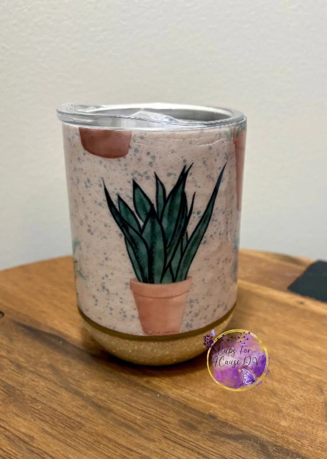 Plants with blush glitter