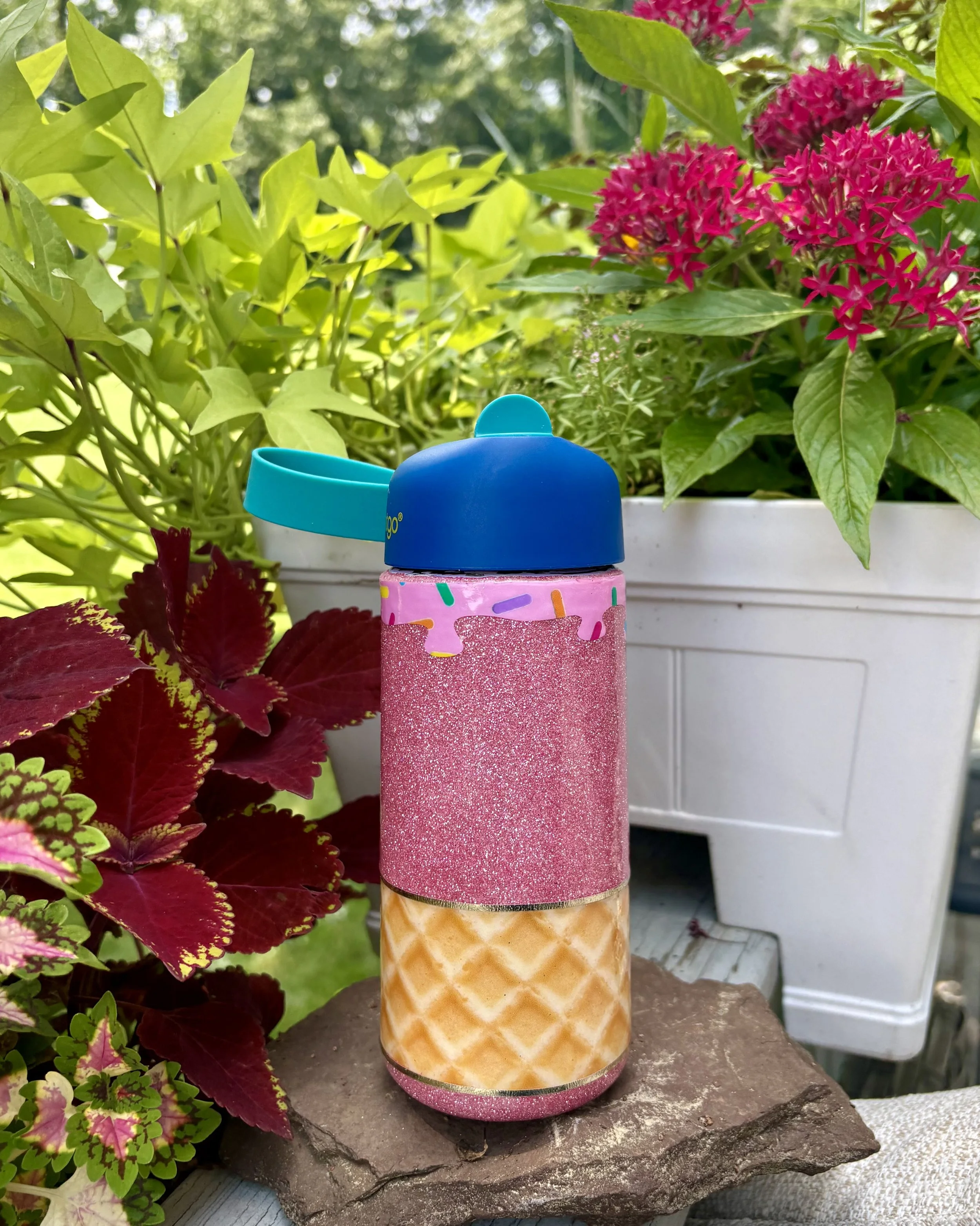 Pink ice cream cone kids tumbler