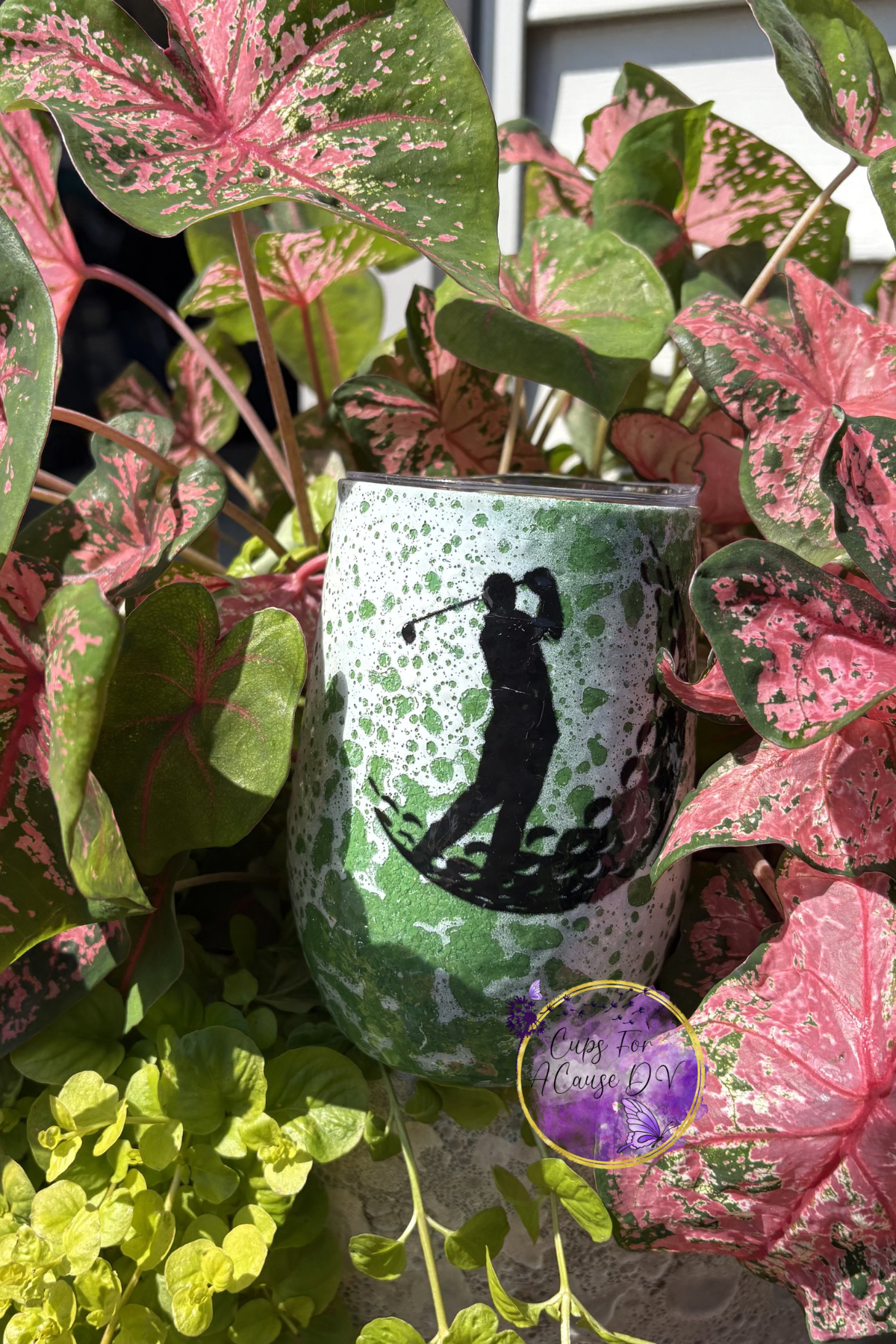 Golfer on white “wine”