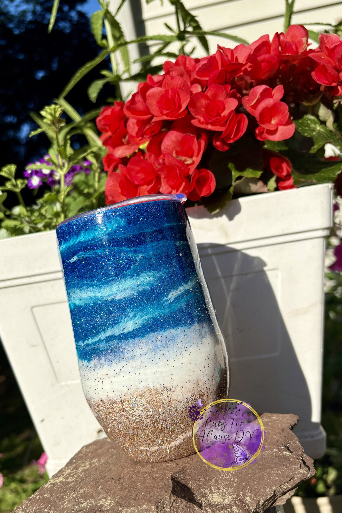 beach swirl with glitter "wine"