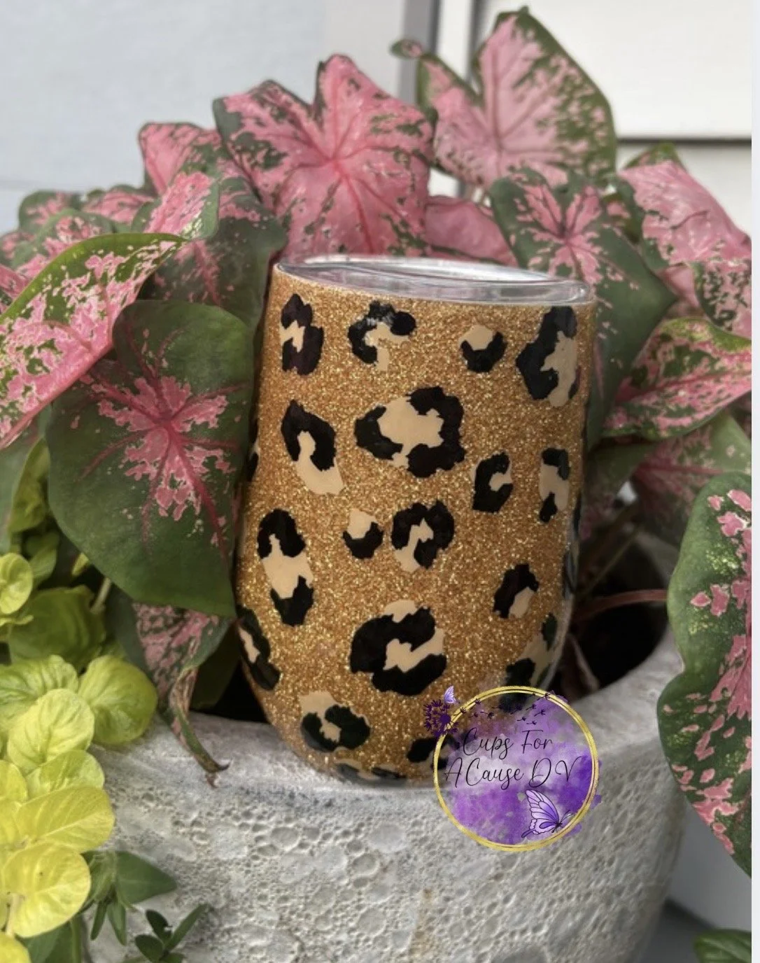 Two tone leopard print "wine"