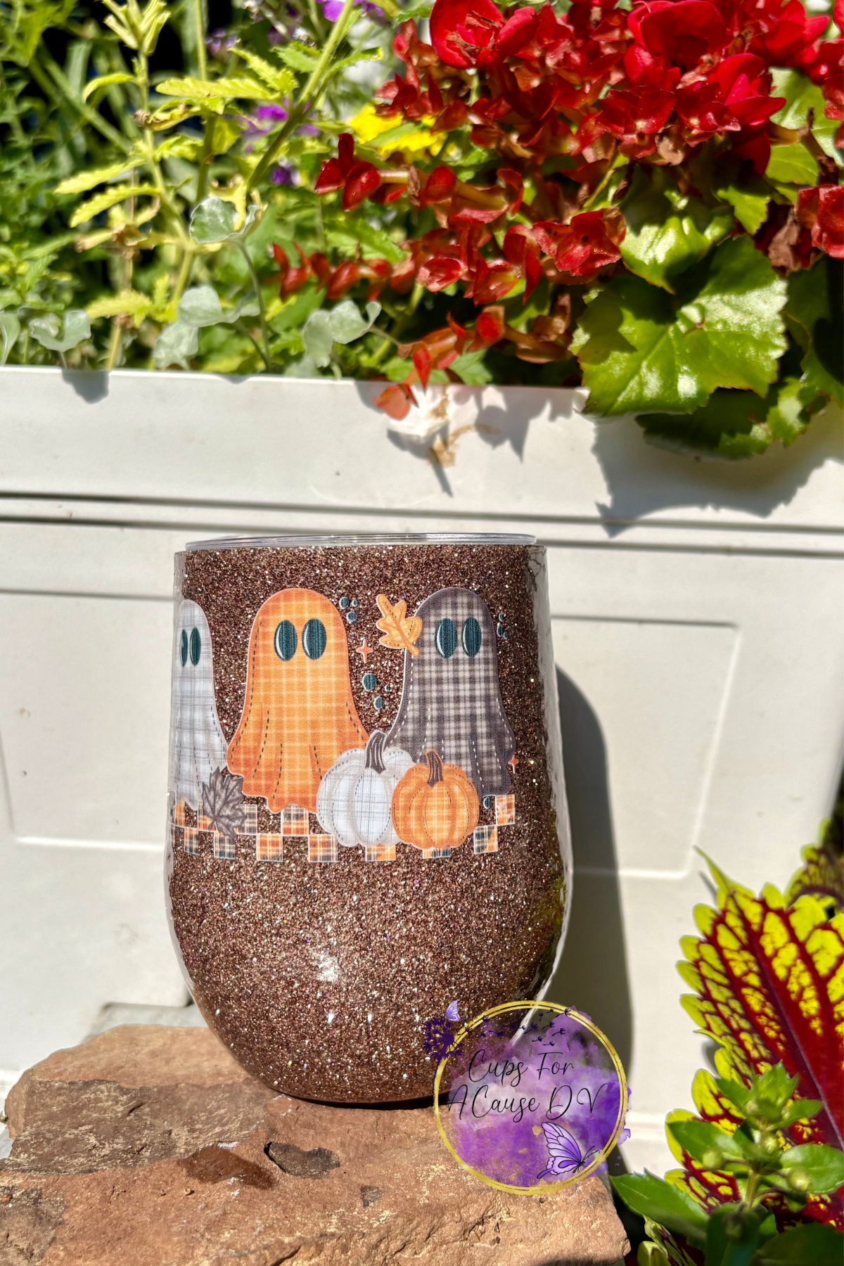 Orange and brown checkered ghost