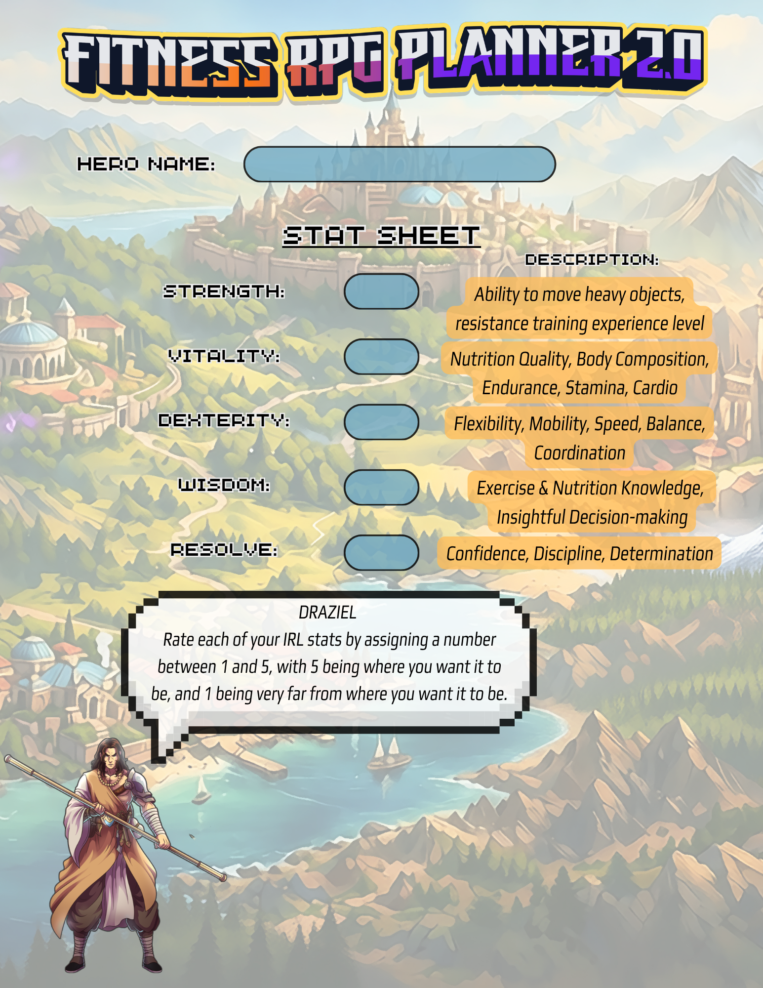 Fitness RPG Planner 2.0