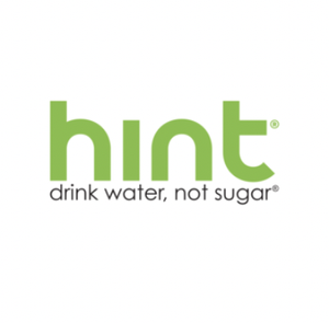 HINT logo with the slogan 'drink water, not sugar' underneath