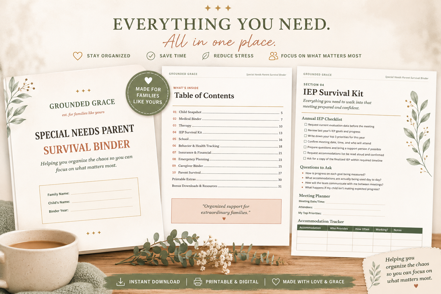Special Needs Parent Survival Binder | Printable PDF