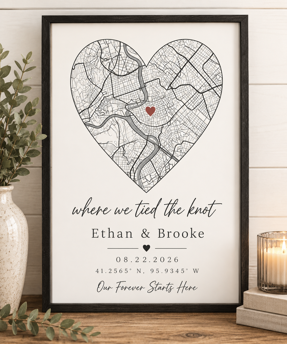 Heart Map Print