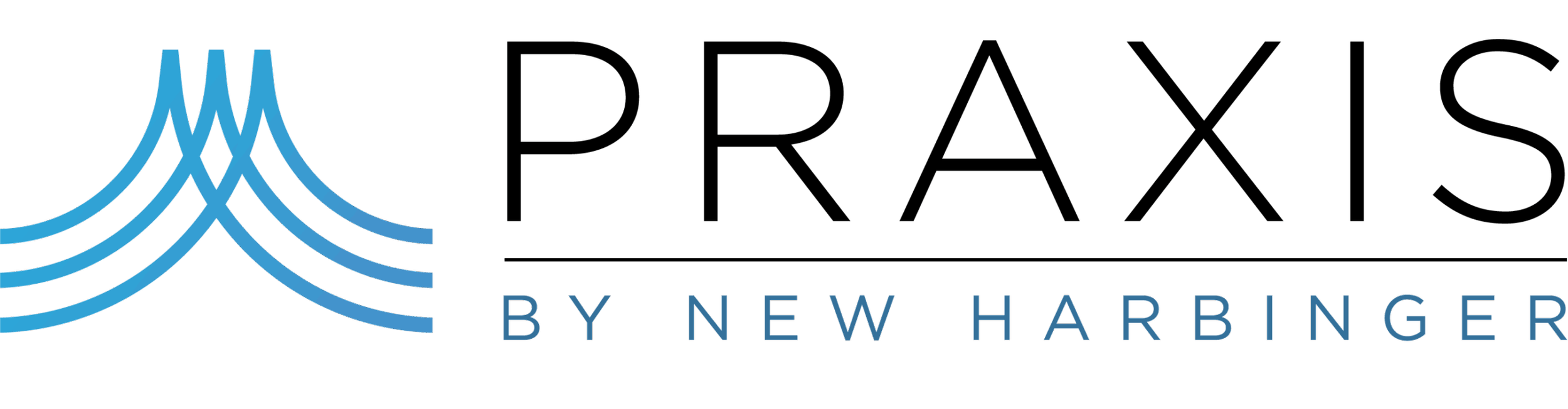 Text reads "NWAC by N E W Harbinger" with blue curved lines resembling sound waves or waves on the left side.