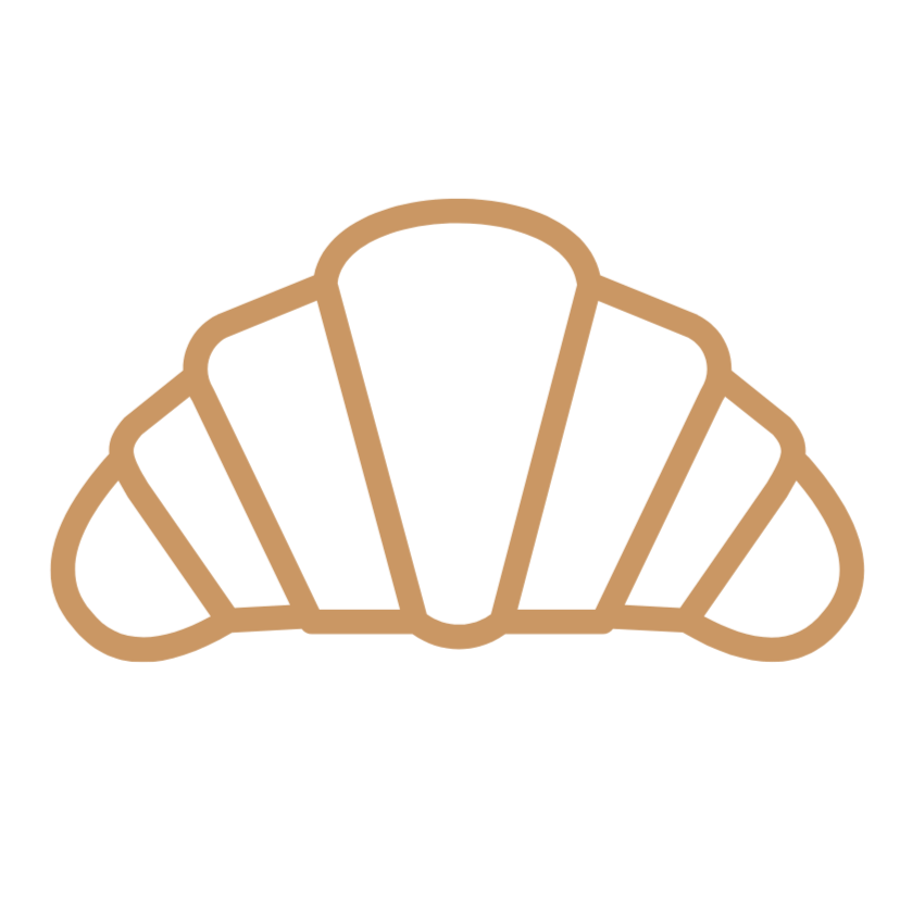 Simple illustration of a golden croissant.