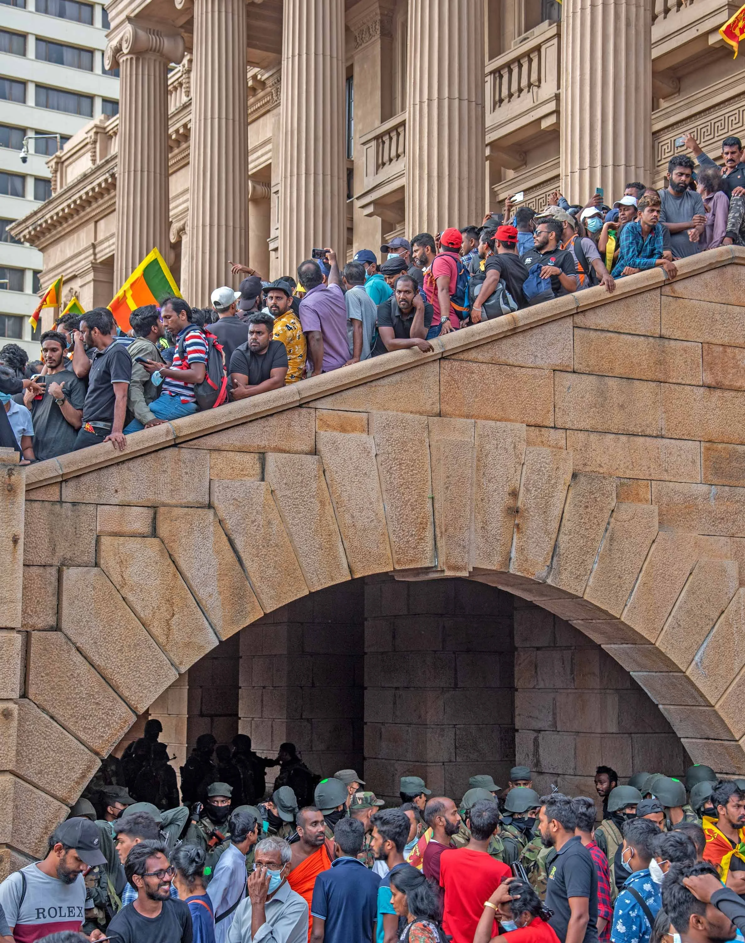 The Presidential Secretariat, Galle Face, Colombo — July 9, 2022  The Presidential Secretariat stands as a symbol of political power during the historic protests that transformed Colombo and reshaped Sri Lanka's political landscape.