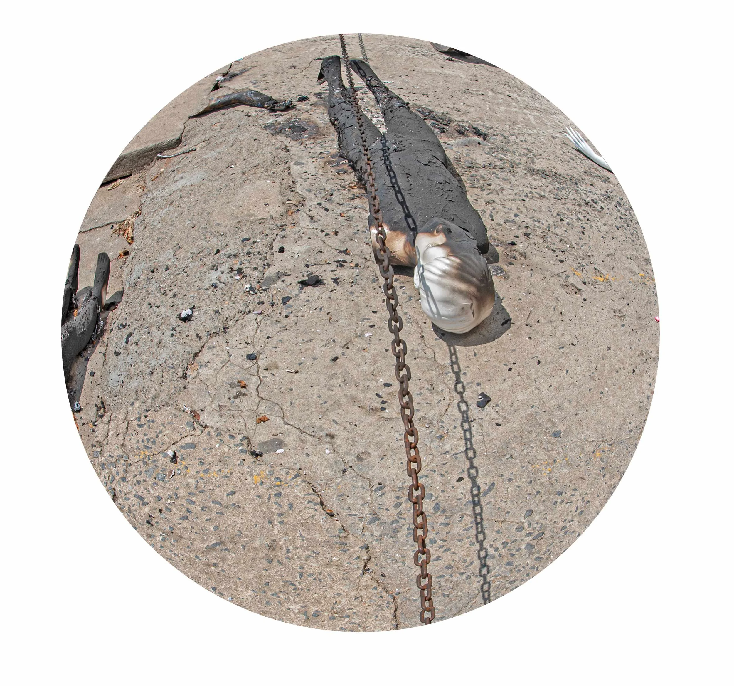 A prayer cap lies among burnt remains after anti-Muslim violence in Sri Lanka.