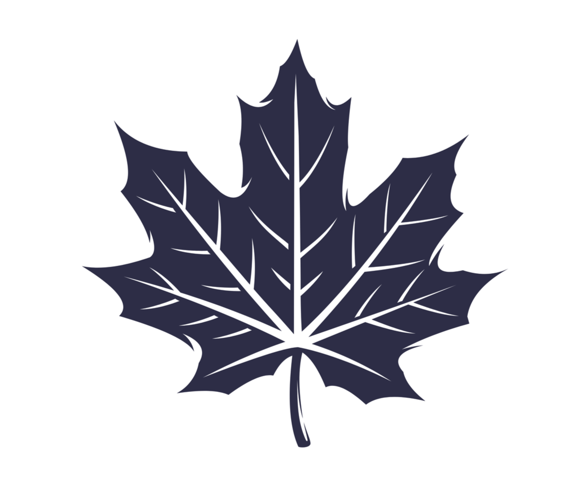 A blue logo maple leaf for Bob Sproul, Ward 1 Councillor Candidate.