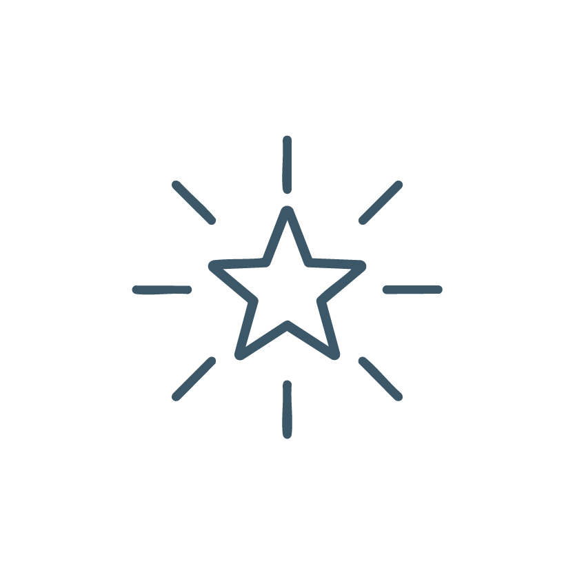 Hand-drawn star surrounded by radiating lines