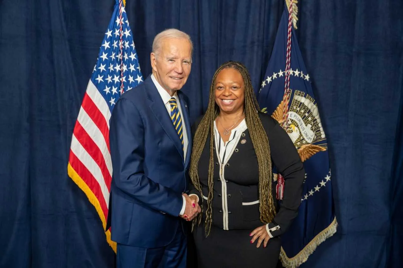 Delegate Karen Toles and President Joe Biden