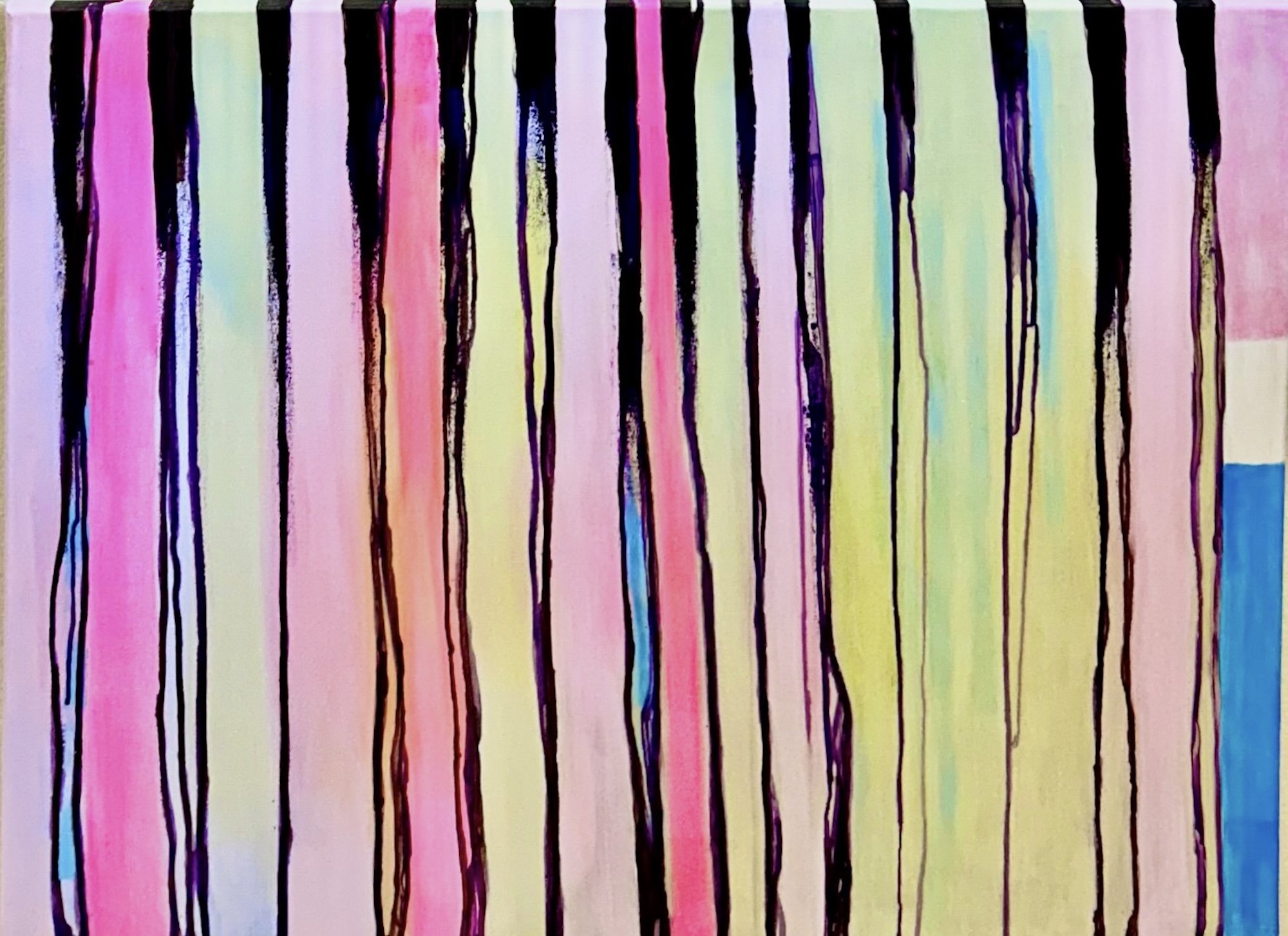 Diptych: Gown of Twisting Stripes - Acrylic 60 x 80 cm