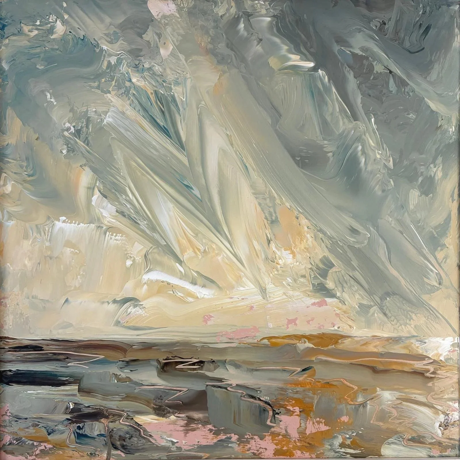 BLUSH. Acrylic on Board. 40cm x 40cm unframed SOLD