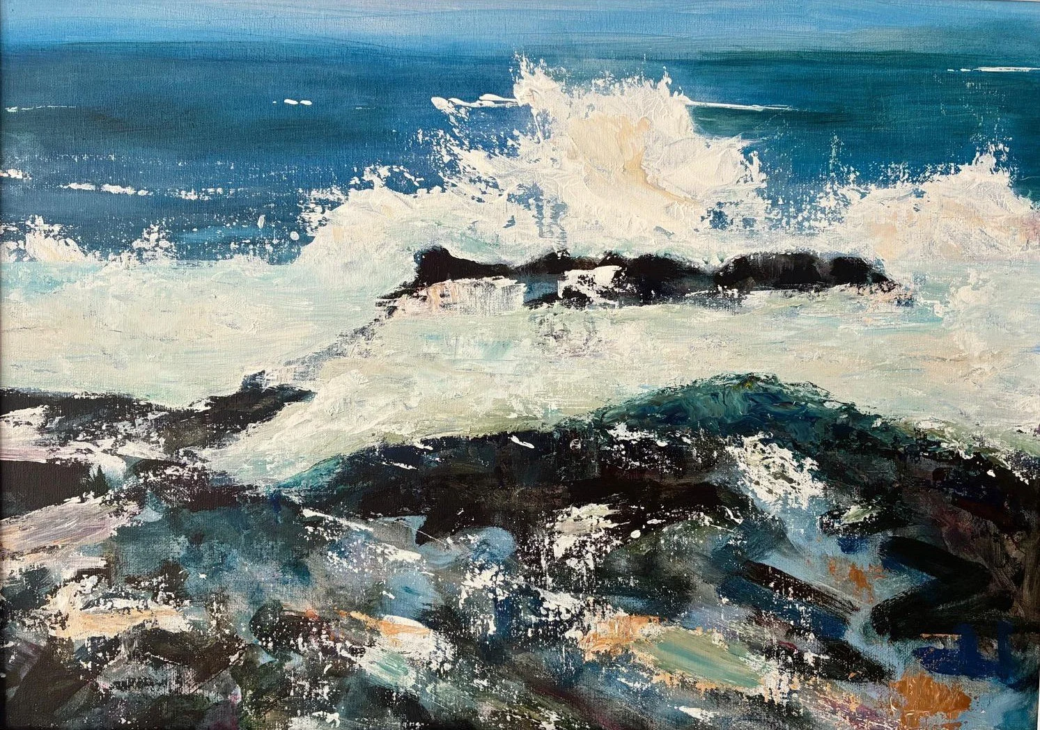SURGE Acrylic on Board. 60cm x 40cm unframed 