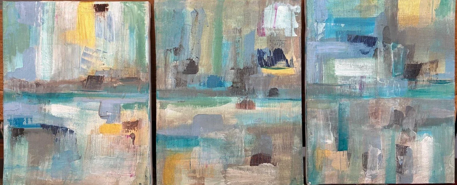 DREAM - Triptych 3 x Acrylic on Canvas. 18 x 23 cm unframed