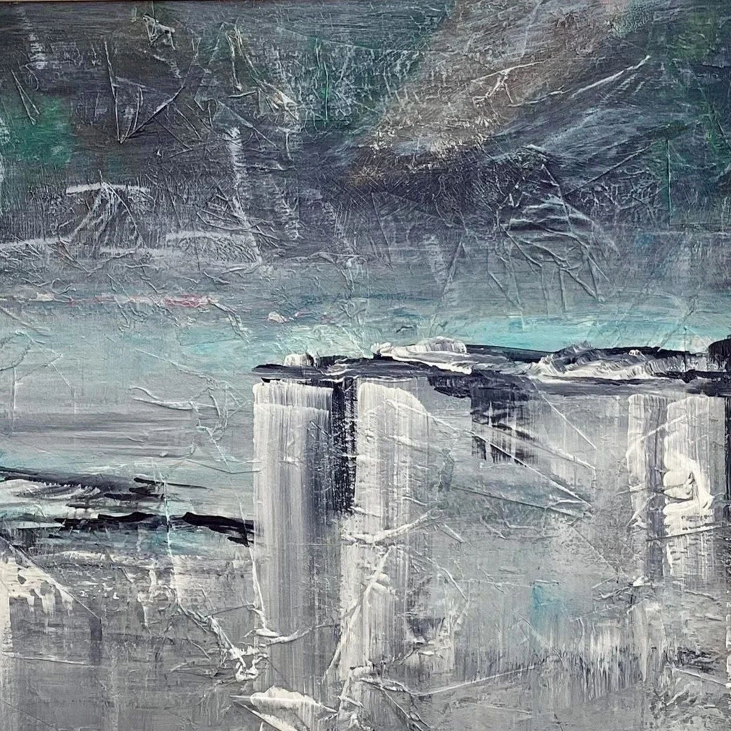 GLACIAL. Acrylic on Board. 40cm x 40cm unframed