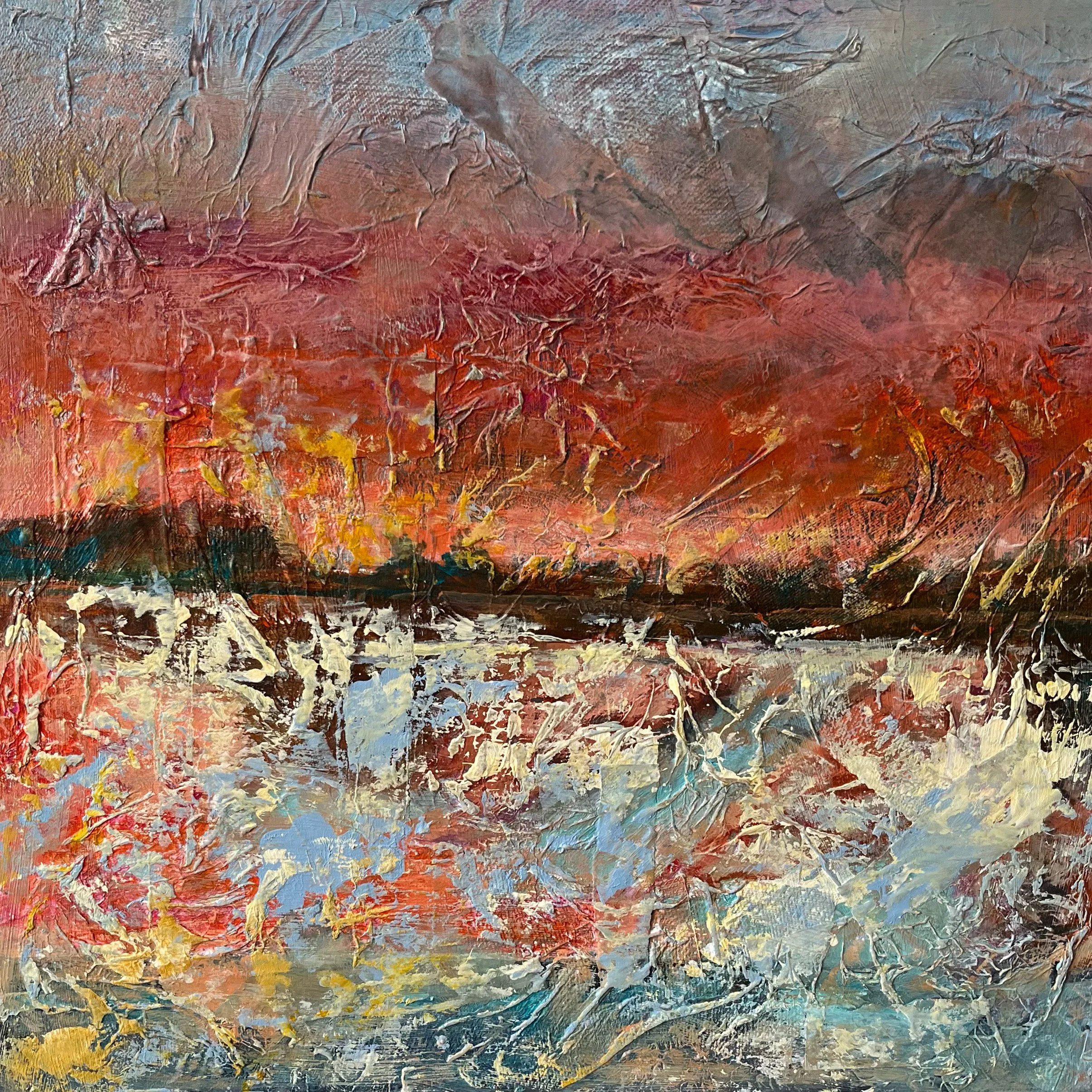 ABLAZE. Acrylic on Board. 60cm x 60cm unframed