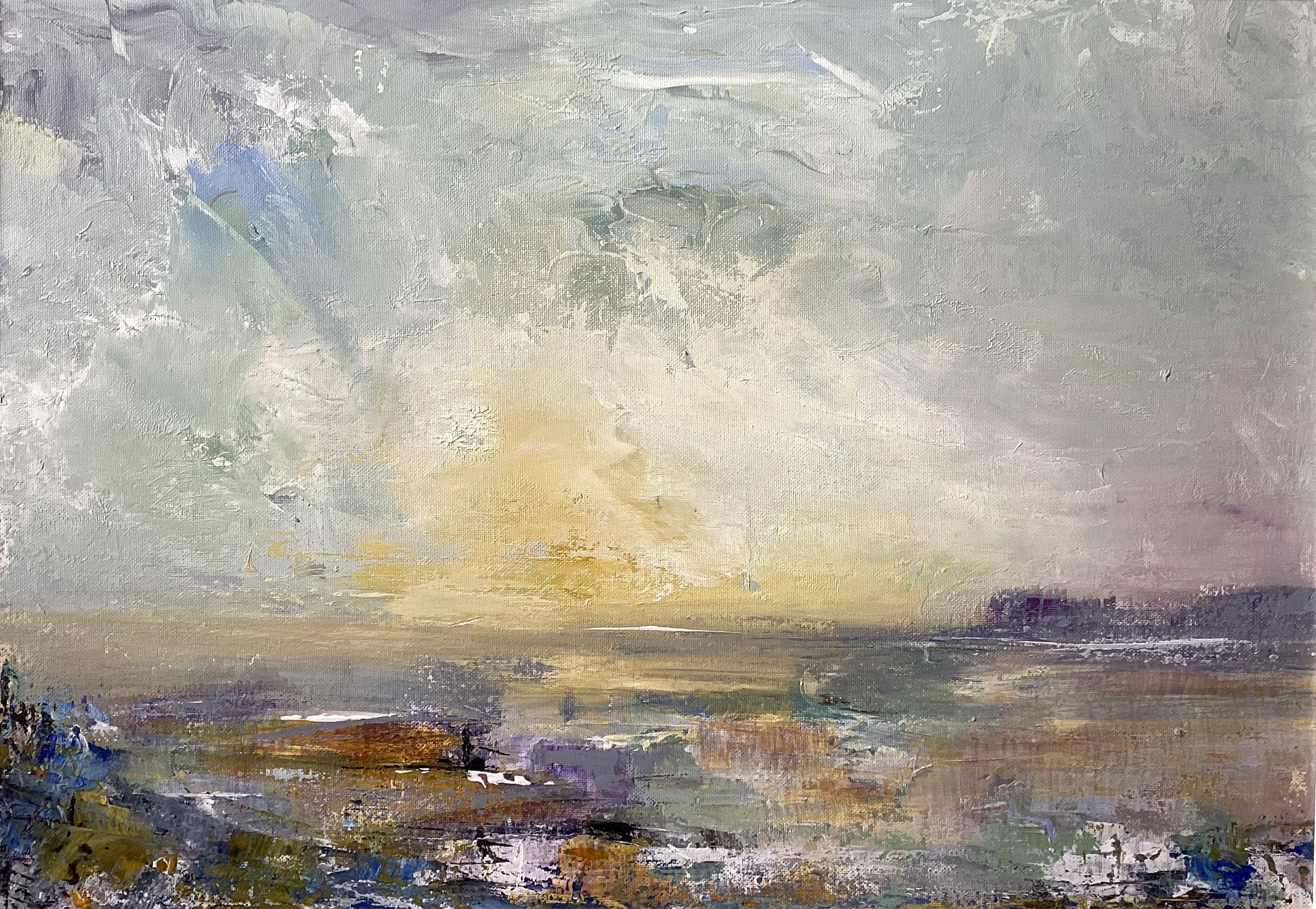 SUNDOWN. Acrylic on Canvas.  42cm x 60cm framed