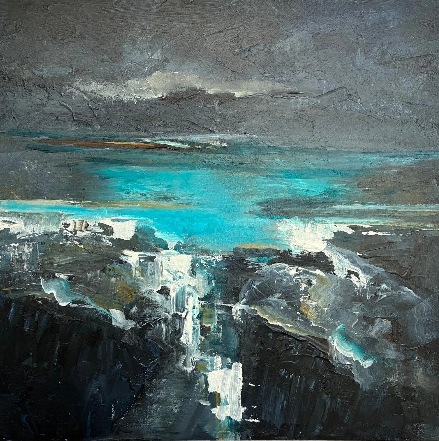 CHINE. Acrylic on Board. 40cmx40cm unframed