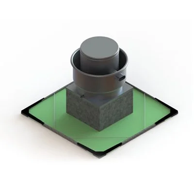 Grease trap filter, situated on a rooftop for cooking use.