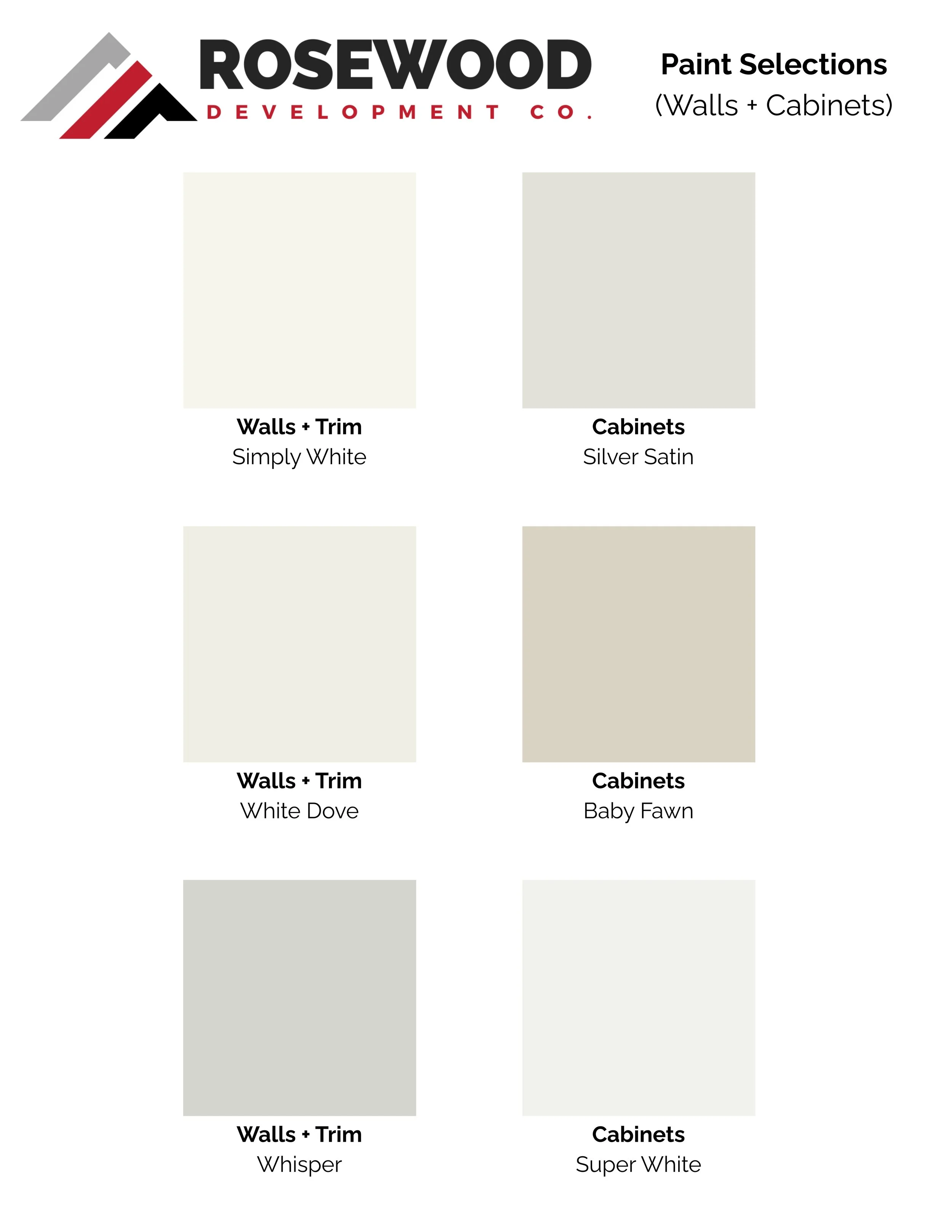 Interior Selections - Paint Selections
