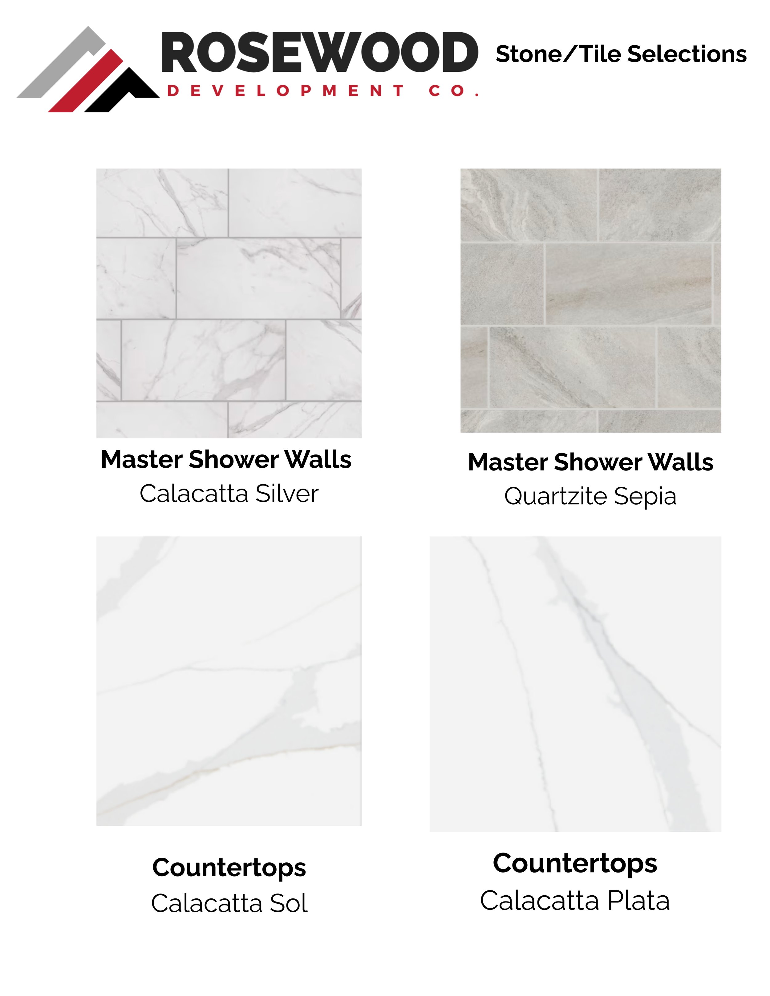 Interior Selections - Stone/Tile Selections